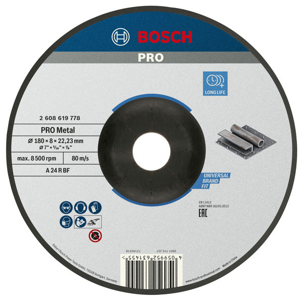 BOSCH PRO Metal Schleifscheibe, 180 x 8 x 22.23 mm BOSCH PRO Metal Schleifscheibe, 180 x 8 x 22.23 mm