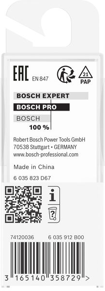 BOSCH PRO Nutfräser, zweischneidig, Ø 1/4" x L 5/8", Schaft 1/4" BOSCH PRO Nutfräser, zweischneidig, Ø 1/4" x L 5/8", Schaft 1/4"