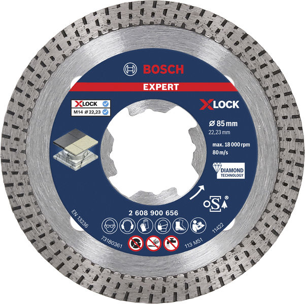 BOSCH EXPERT Hard Ceramic Diamanttrennscheibe, X-LOCK, 85x22,23 mm