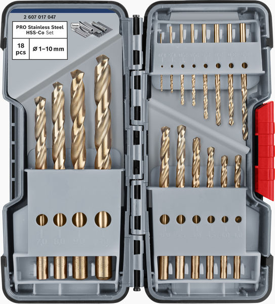 BOSCH PRO Stainless Steel HSS-Co Spiralbohrer-Set, 18-tlg. BOSCH PRO Stainless Steel HSS-Co Spiralbohrer-Set, 18-tlg.