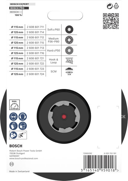 BOSCH X-LOCK Stützteller 125 mm, Klettverschluss
