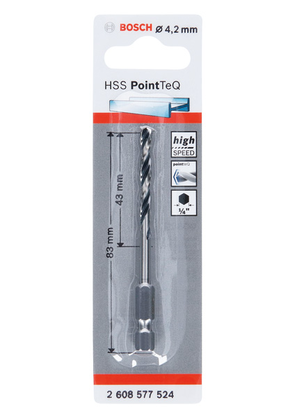 BOSCH HSS PointTeQ Sechskantbohrer 4,2 mm BOSCH HSS PointTeQ Sechskantbohrer 4,2 mm