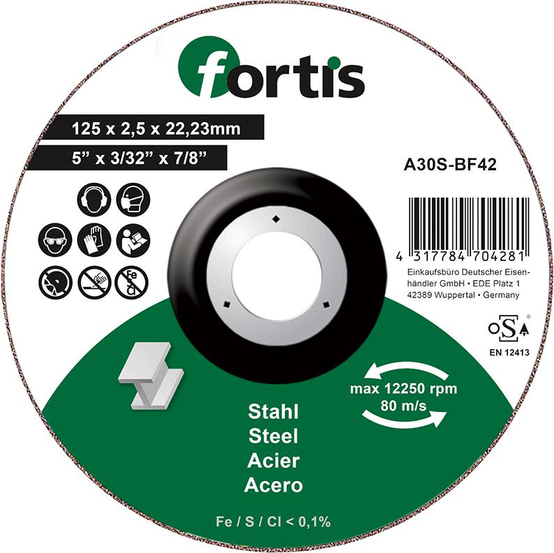 FORTIS Trennscheibe Stahl Ø125x2,5mm FORTIS Trennscheibe Stahl Ø125x2,5mm