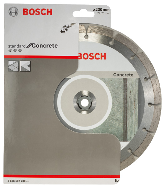 BOSCH Diamanttrennscheibe Standard for Concrete, 230 x 22,23 x 2,3 x 10 mm, 1er-Pack BOSCH Diamanttrennscheibe Standard for Concrete, 230 x 22,23 x 2,3 x 10 mm, 1er-Pack