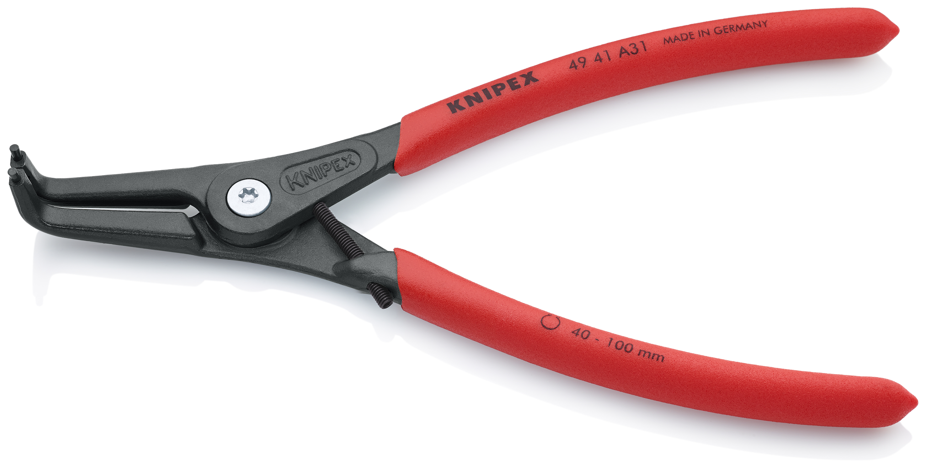 KNIPEX KNIPEX 49 41 A31 Präzisions-Sicherungsringzange für Außenringe auf Wellen 210 mm grau atramentiert mit rutschhemmendem Kunststoff überzogen