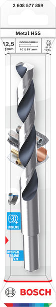 BOSCH Metal HSS Spiralbohrer, 12,5 x 101 x 151 mm, CYL Reduzierter Schaft