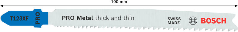 BOSCH PRO Metal thick and thin T123XF Stichsägeblatt, 100 mm, 25-tlg.