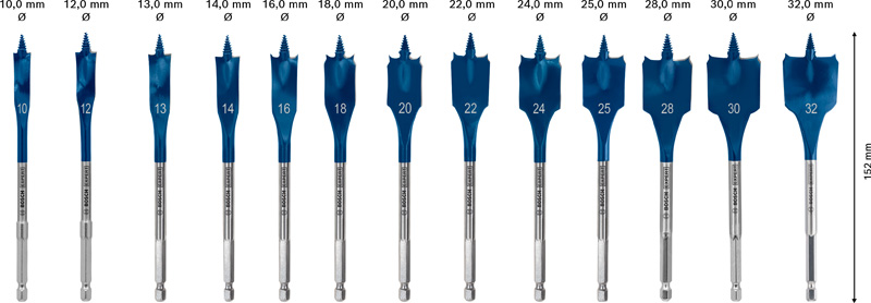 BOSCH EXPERT Self Cut Speed Flachfräsbohrer Set, 10-32mm, 13-tlg.