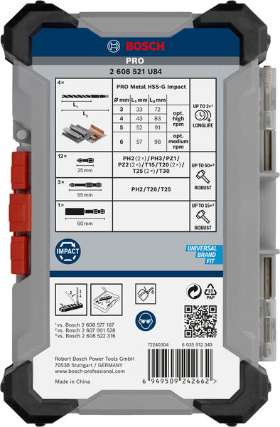 BOSCH PRO Impact Schrauberbits und Metallbohrer Set, 20-tlg. BOSCH PRO Impact Schrauberbits und Metallbohrer Set, 20-tlg.