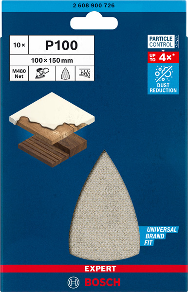 BOSCH EXPERT M480 Schleifnetz, 100x150mm, K10, 10-tlg.