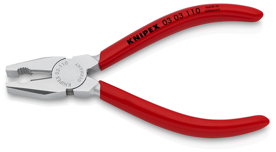 KNIPEX KNIPEX 03 03 110 Mini-Kombizange 110 mm verchromt mit Kunststoff überzogen