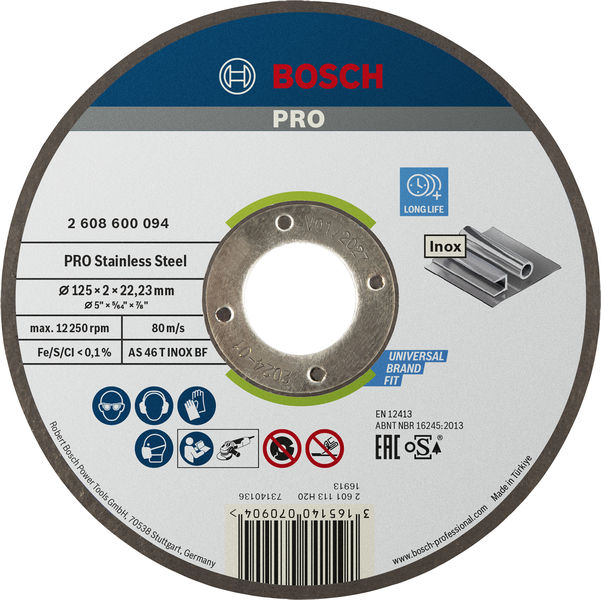 BOSCH PRO Stainless Steel Trennscheibe, 125 x 2 x 22,23 mm