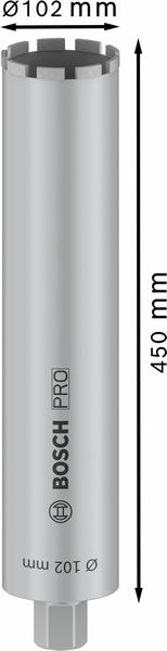 BOSCH PRO Nassbohrkrone, 102 x 450 mm, G 1 1/4 Zoll UNC BOSCH PRO Nassbohrkrone, 102 x 450 mm, G 1 1/4 Zoll UNC
