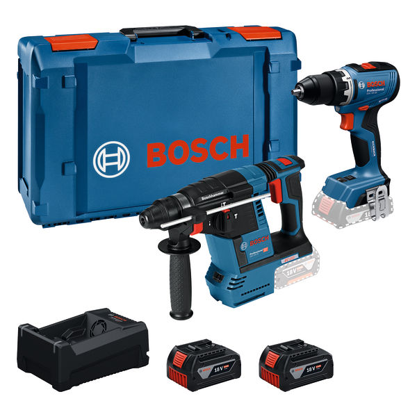 BOSCH Combo Kit GSR 18V-65 + GBH 18V-26 + 2x5.0AH + GAL 12V/18V-80 + XL-BOXX BOSCH Combo Kit GSR 18V-65 + GBH 18V-26 + 2x5.0AH + GAL 12V/18V-80 + XL-BOXX