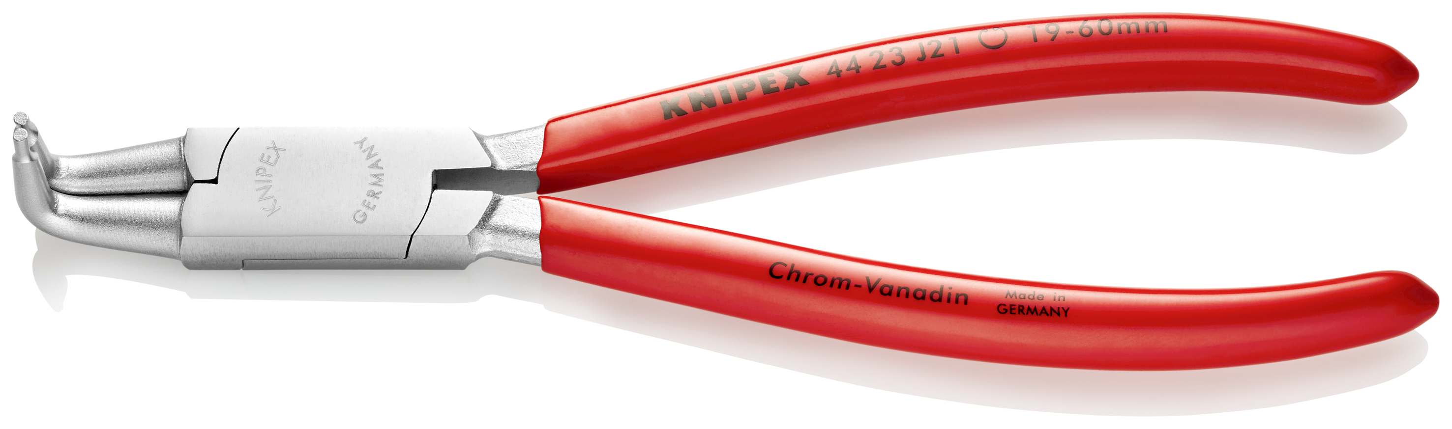 KNIPEX KNIPEX 44 23 J21 Sicherungsringzange für Innenringe in Bohrungen 170 mm verchromt mit Kunststoff überzogen KNIPEX KNIPEX 44 23 J21 Sicherungsringzange für Innenringe in Bohrungen 170 mm verchromt mit Kunststoff überzogen