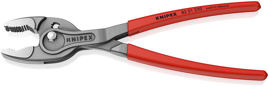 KNIPEX KNIPEX 82 01 250 TwinGrip® Front- und Seitengreifzange 250 mm grau atramentiert mit rutschhemmendem Kunststoff überzogen poliert