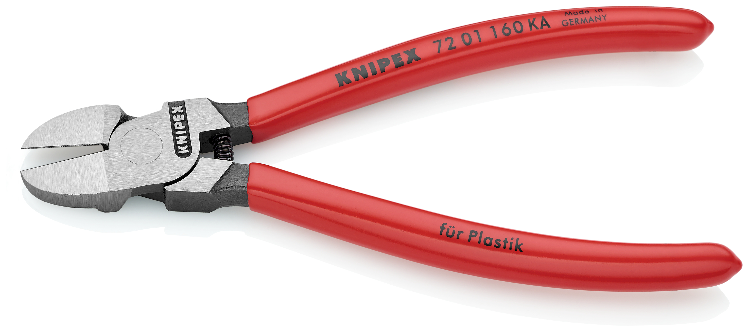 KNIPEX KNIPEX 72 01 160 KA Seitenschneider für Kunststoff runder Kopf 160 mm mit Kunststoff überzogen poliert