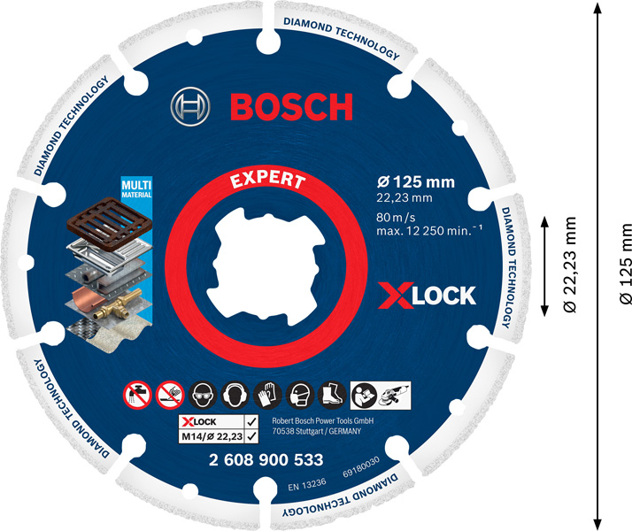 BOSCH EXPERT Diamond Metal Wheel Trennscheibe, X-LOCK, 125x22,23 mm
