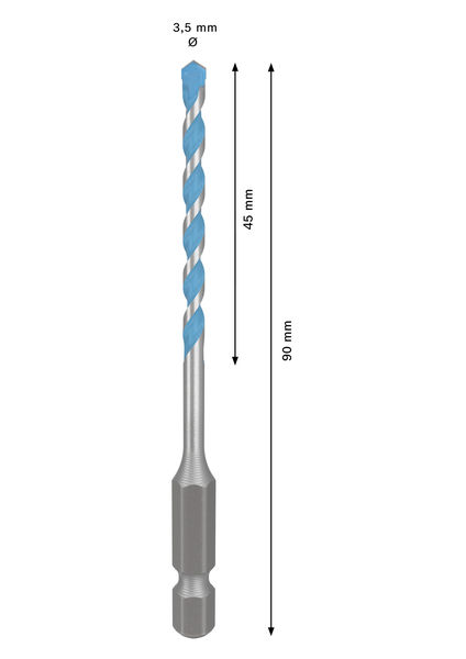 BOSCH EXPERT HEX-9 Multi Construction Bohrer, 3,5 x 45 x 90 mm