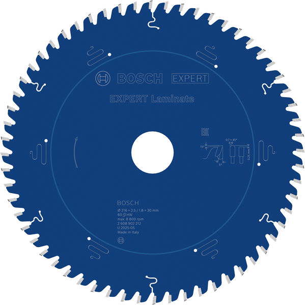 BOSCH EXPERT Laminat Kreissägeblatt, 216x30 mm, Z60 BOSCH EXPERT Laminat Kreissägeblatt, 216x30 mm, Z60