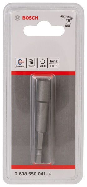 BOSCH Steckschlüssel, 65 x 7 mm, M 4, Tiefenanschlag 3 600 552 506/3 600 552 507