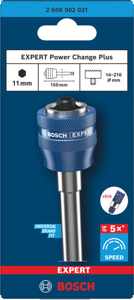 BOSCH EXPERT Power Change Plus Lochs.Adap.-Verlängerungsst., Sechskants. 11 mm, 150 mm