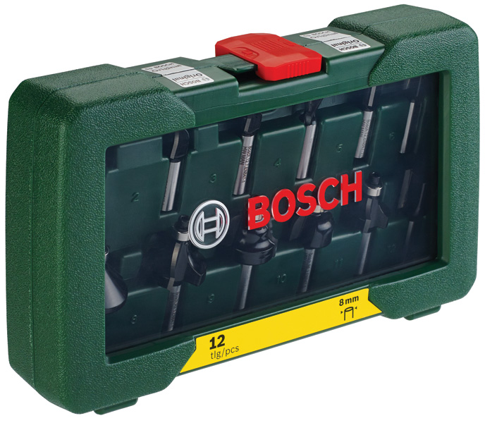 BOSCH 12-teiliges HM-Fräser-Set (8 mm Schaft) BOSCH 12-teiliges HM-Fräser-Set (8 mm Schaft)