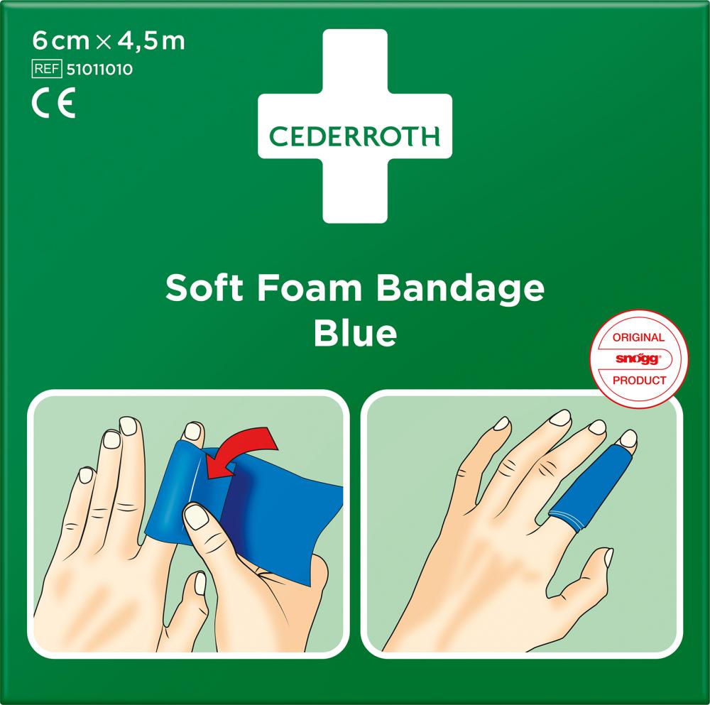 CEDERROTH Schaumbandage blau, 6cm x 4,5m CEDERROTH
