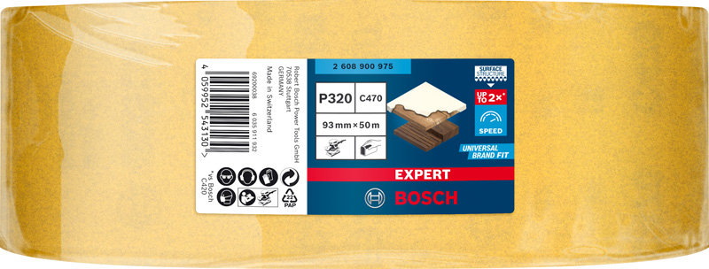 BOSCH EXPERT C470 Schleifrolle, 93mmx50m, K320, keine Löcher