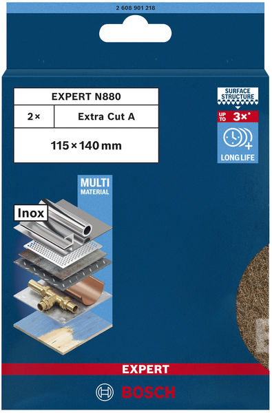 BOSCH EXPERT N880 Vliespad, 115x140mm, Extra Cut A BOSCH EXPERT N880 Vliespad, 115x140mm, Extra Cut A
