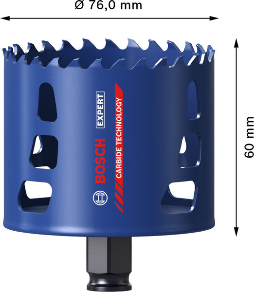 BOSCH EXPERT Multi Material Power Change Plus-Lochsäge, 76 x 60 mm