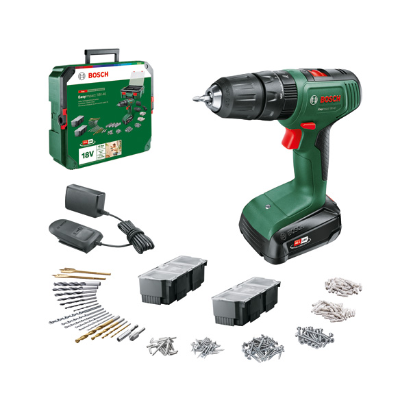 BOSCH Akku-Schlagbohrmaschine EasyImpact 18V-40 + SystemBox, 1 x Akku PBA 18V 1.5Ah