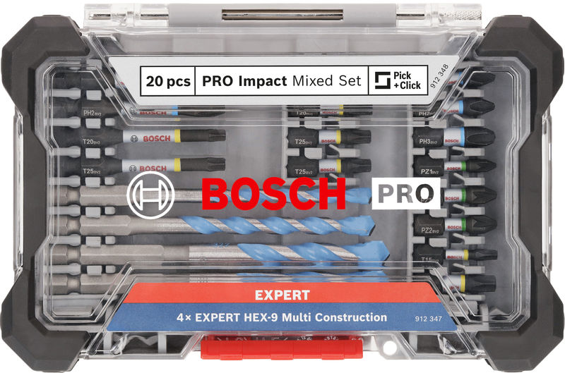 BOSCH PRO Impact Schrauberbits und Multi Construction Bohrer Set, 20-tlg. BOSCH PRO Impact Schrauberbits und Multi Construction Bohrer Set, 20-tlg.