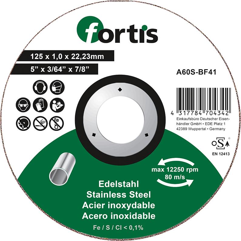 FORTIS Trennscheibe Inox Ø125x1,0mm FORTIS Trennscheibe Inox Ø125x1,0mm