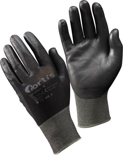 FORTIS Handschuh Fitter S, PU/Polyamid, schwarz, Gr.8