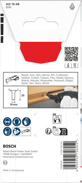 BOSCH AIZ 10 AB Multi Material Tauchsägeblatt, Starlock, 10 x 25 mm BOSCH AIZ 10 AB Multi Material Tauchsägeblatt, Starlock, 10 x 25 mm