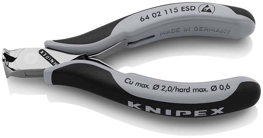 KNIPEX KNIPEX 64 02 115 ESD Elektronik-Vornschneider ESD 115 mm mit Mehrkomponenten-Hüllen spiegelpoliert KNIPEX KNIPEX 64 02 115 ESD Elektronik-Vornschneider ESD 115 mm mit Mehrkomponenten-Hüllen spiegelpoliert