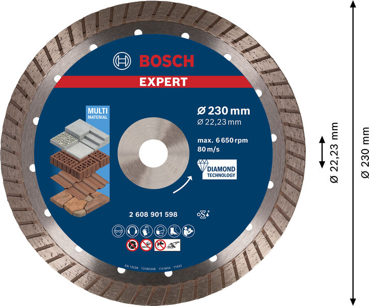 BOSCH EXPERT Multi Material Diamanttrennscheiben, 230x22,23x2,4x15 mm BOSCH EXPERT Multi Material Diamanttrennscheiben, 230x22,23x2,4x15 mm