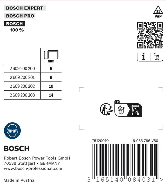 BOSCH Flachdrahtklammern, Typ 51/14 BOSCH Flachdrahtklammern, Typ 51/14
