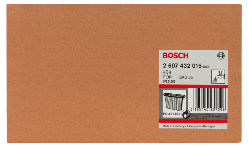 BOSCH Faltenfilter, Polyester, viereckig, 4300 cm², 257 x 69 x 187 mm BOSCH Faltenfilter, Polyester, viereckig, 4300 cm², 257 x 69 x 187 mm