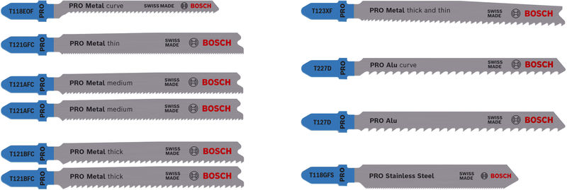 BOSCH PRO Metal and Alu Stichsägeblatt Set, 92 mm, 10-tlg. BOSCH PRO Metal and Alu Stichsägeblatt Set, 92 mm, 10-tlg.