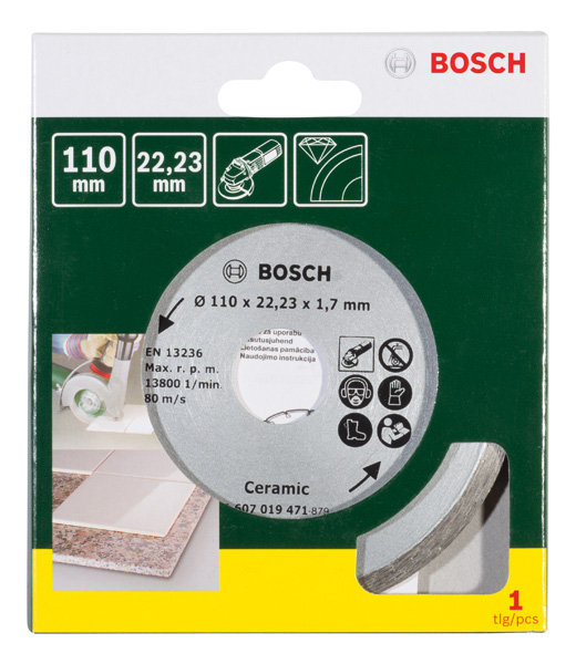 BOSCH Diamanttrennscheibe für Fliesen, Durchmesser: 110 mm