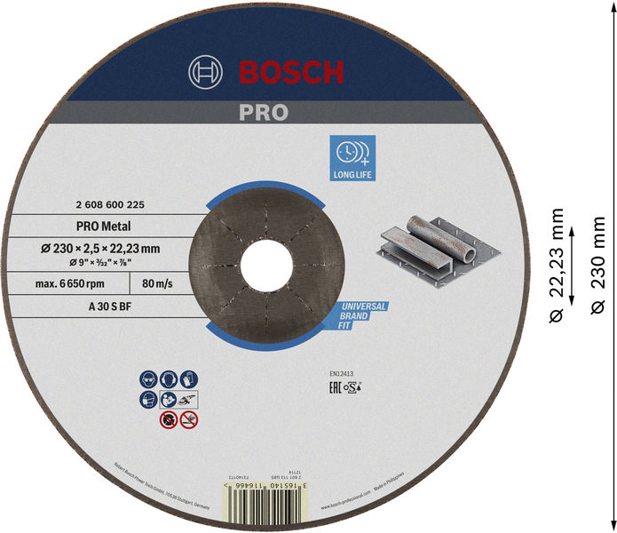 BOSCH Trennscheibe gekröpft Expert for Metal A 30 S BF, 230 mm, 2,5 mm