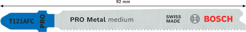BOSCH PRO Metal medium T121AFC Stichsägeblatt, 92 mm, 100-tlg. BOSCH PRO Metal medium T121AFC Stichsägeblatt, 92 mm, 100-tlg.