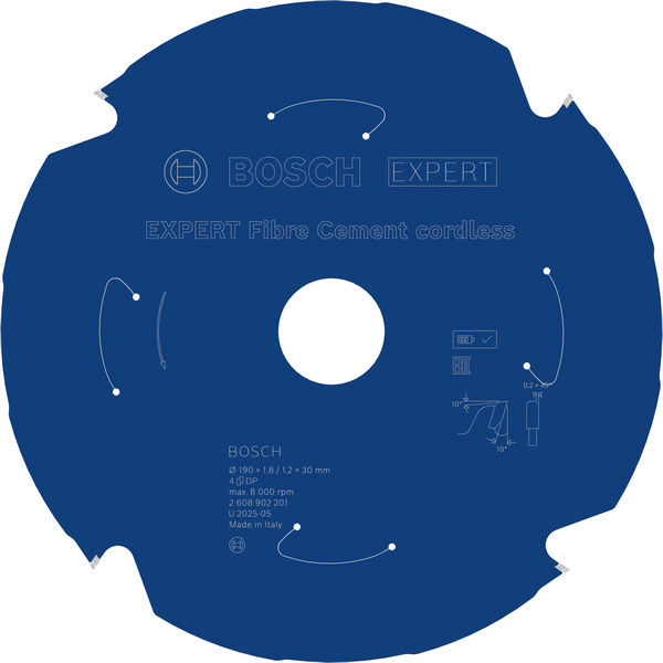 BOSCH EXPERT Fiber Cement Kreissägeblatt, 190x1,8x30 mm, Z4