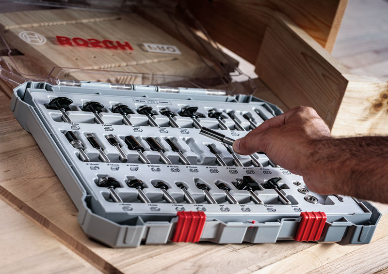 BOSCH 30 tlg Mixed Fräser Set 6mm Schaft BOSCH 30 tlg Mixed Fräser Set 6mm Schaft