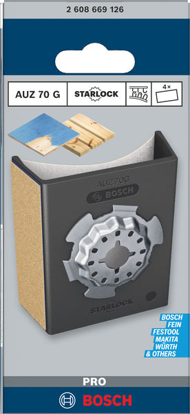 BOSCH PRO AUZ 70 G Zubehör für Multifunktionswerkzeuge, 70 x 65 mm, 5-tlg.