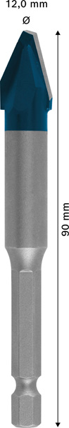 BOSCH EXPERT HEX-9 Hard Ceramic Bohrer, 12x90 mm