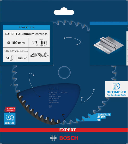 BOSCH EXPERT Aluminium Kreissägeblatt, 160x20 mm, Z54