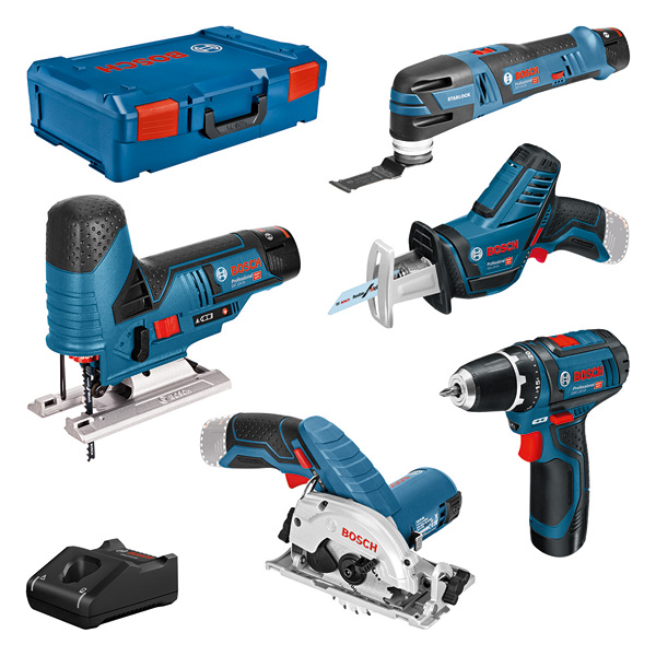 BOSCH Combo Kit Set mit 5 12V-Werkzeugen: GSR+GST+GOP+GKS+GSA+3x GBA 3.0Ah+GAL+XL-BOXX BOSCH Combo Kit Set mit 5 12V-Werkzeugen: GSR+GST+GOP+GKS+GSA+3x GBA 3.0Ah+GAL+XL-BOXX